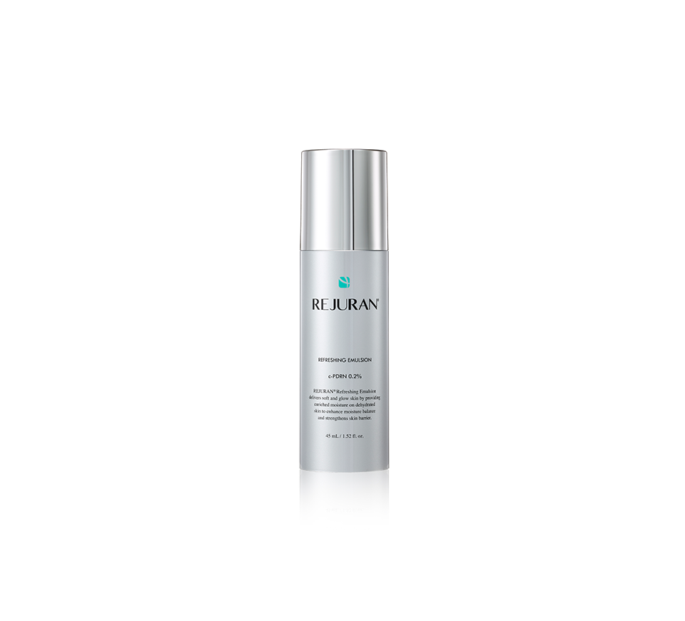 Rejuvenating cream bottle with silver cap on a white background